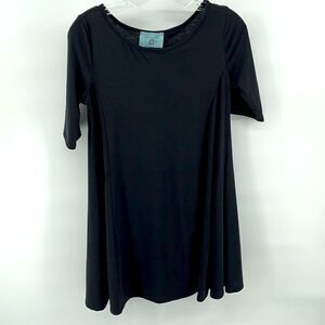 Judith March basic black babydoll half sleeve a-line dress medium EUC mini